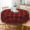 thumbnail image 1 of Lfeey Christmas Red Tablecloth, Waterproof Wipeable Rectangular Tablecloth, Dining Table Decorative Covering, 60x120 inches, 1 of 6