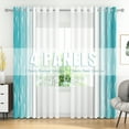 thumbnail image 1 of Lfeey Cyan Gradient Semi Sheer Curtains for Living Room Bedroom, Grommet Curtains, 42x63 inch, 4 Panels, 1 of 5