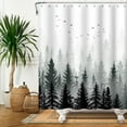 thumbnail image 1 of Lfeey Dark Green Misty Forest Shower Curtain, Natural Bathroom Waterproof Shower Curtain, 72x78 inches, 1 of 5