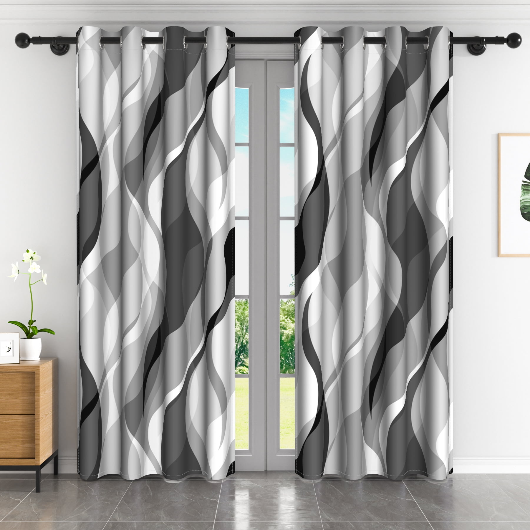 Lfeey Extra Long Blackout Curtains for Room Windows 52x96 inch, Room Darkening Panels 2 Pcs
