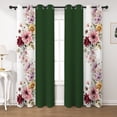 thumbnail image 1 of Lfeey Floral Blackout Curtains for Bedroom, Green, Room Darkening Thermal Insulated Panels Set of 2, 42x96 Inch, 1 of 7