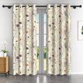 thumbnail image 1 of Lfeey Floral Curtains for Living Room Bedroom 108 Inch Long, Beige, Thermal Insulated Privacy Protection Curtains, 2 Panels, 1 of 7