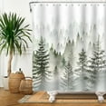 thumbnail image 1 of Lfeey Forest Shower Curtain, Misty Tree Bathroom Waterproof Shower Curtain with 14 Hooks, 72x84 inch, 1 of 5
