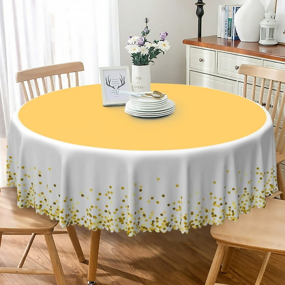 Lfeey Glitter Round Tablecloths for Wedding New Year's Party Camping Table Decorations, 60 Inch