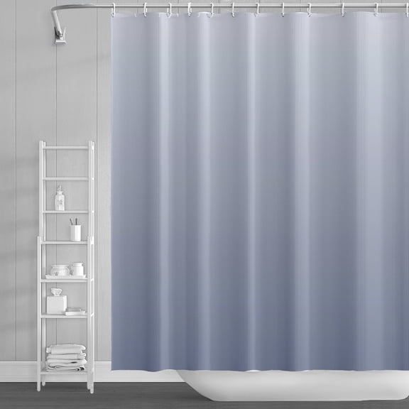 Lfeey Gray Ombre Shower Curtain with 14 Hooks, Waterproof and Washable Decorative Shower Curtain for Bathroom, 72x84 inches
