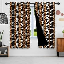 Lfeey Leopard Print Wild Blackout Drapes for Room Bedroom Window Light Blocking Drapes 42x63 Inches, 2 Panels