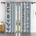 thumbnail image 1 of Lfeey Navy Blue Floral Geometric Blackout Curtains 96 inch Long for Bedroom, Boho, Room Darkening Grommet Window Drapes, 2 Panels, 1 of 7
