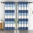 thumbnail image 1 of Lfeey Navy Blue White Curtains for Boys Bedroom, Room Darkening Grommet Drapes Living Room, 42x72 inch, 2 Panels, 1 of 6