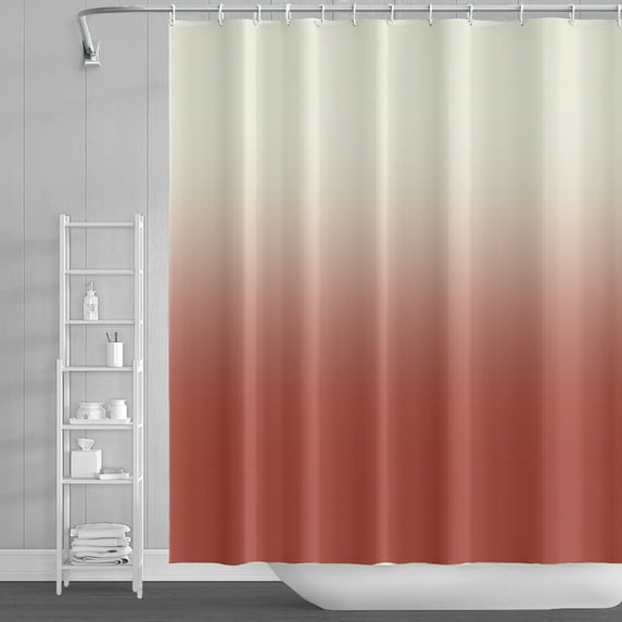 Lfeey Orange White Ombre Shower Curtain, Waterproof and Washable Decorative Shower Curtain for Bathroom, 72x78 inch