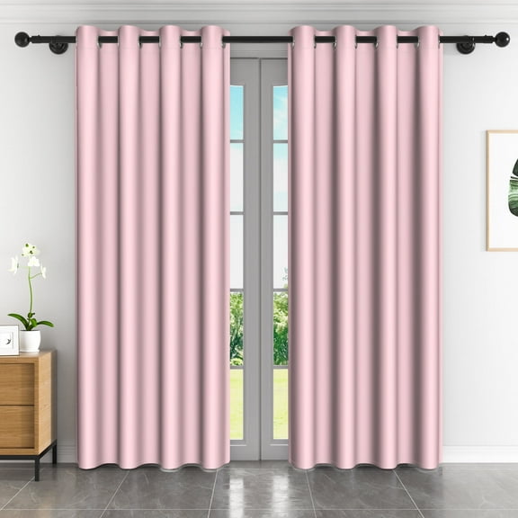 Lfeey Pink Bedroom Blackout Curtains, 52x63 inch, 2 Panels Set