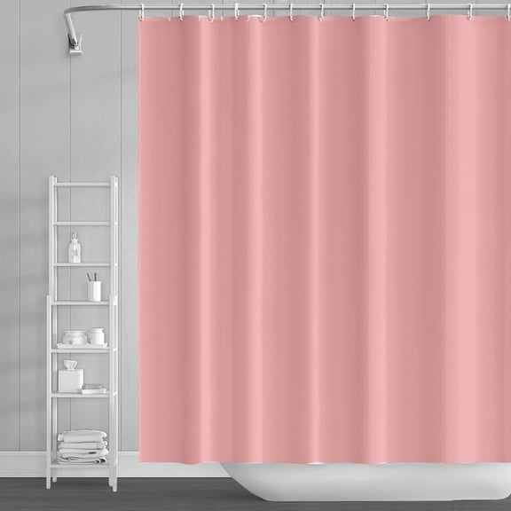 Lfeey Pink Shower Curtain Waterproof Fabric, Bathroom Decorative Curtains with 12 Hooks, 72"x72"