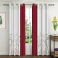 thumbnail image 1 of Lfeey Plant Flower Blackout Curtains 63 inches long, Room Grommet Curtains, Blue, 52x96 inch，2 Panels, 1 of 6