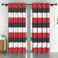 thumbnail image 1 of Lfeey Red and Black Stripe Room Darkening Window Curtains, Drapes for Bedroom Living Room Kitchen Thermal Insulated 2 Panels, 42x72 inch, 1 of 6