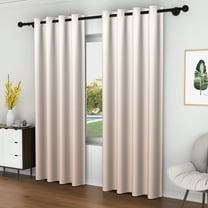 Lfeey Room Darkening Curtains 63 Inches Long, Grommet Insulated Bedroom/Living Room Window Treatment Curtains, Beige, 42x63 Inches, 2 Panels