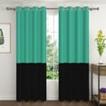 thumbnail image 1 of Lfeey Room Darkening Curtains, 84 inch long Blackout Curtains for Bedrooms, Cyan and Black, 2 Pieces, 1 of 6