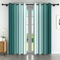 thumbnail image 1 of Lfeey Room Darkening Grommet Window Curtain, Set of 2, Ombre Curtains, Home Decoration, Sea Teal, 52x63 inches, 1 of 6