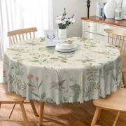 Lfeey Round Tablecloth 60 Inch Butterfly Wildflower Table Cover for Kitchen Dining Table Decor