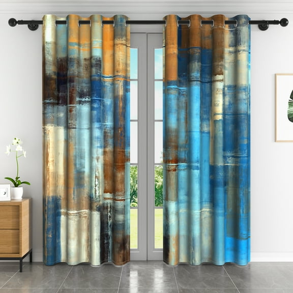 Lfeey Rustic Wooden Blackout Curtains, Vintage Wood Panel Texture, Bedroom Living Room Curtains, 52"x108", 2 Panels