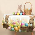 thumbnail image 1 of Lfeey Spring Easter Round Tablecloth, with Rabbit Easter Eggs, Waterproof Wrinkle Resistant Table Cover, 70 inch, 1 of 8