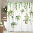 thumbnail image 1 of Lfeey Spring Shower Curtain, Potted Green Plants for Bathroom Decor Waterproof Fabric Polyester, 72x84 inch, 1 of 6