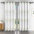 thumbnail image 1 of Lfeey Stripe Room Blackout Window Curtains, Drapes for Bedroom Living Room Kitchen Thermal Insulated 2 Panels, White, 42x63 inch, 1 of 6
