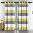 thumbnail image 1 of Lfeey Stripe Room Blackout Window Curtains, Drapes for Bedroom Living Room Kitchen Thermal Insulated 2 Panels, Yellow, 42x63 inch, 1 of 6