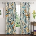 thumbnail image 1 of Lfeey Watercolor Leaves Print Blackout Curtains 63 in Long, Window Drape for Bedroom Living Room, 2 Panels, 1 of 6