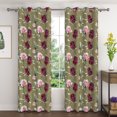 thumbnail image 1 of Lfeey Watercolor Pink Rose Blackout Curtains, Thermal Insulated Living Room Window Drapes, 96 inch long, 2 Panel Set, Grommet Top, 1 of 6