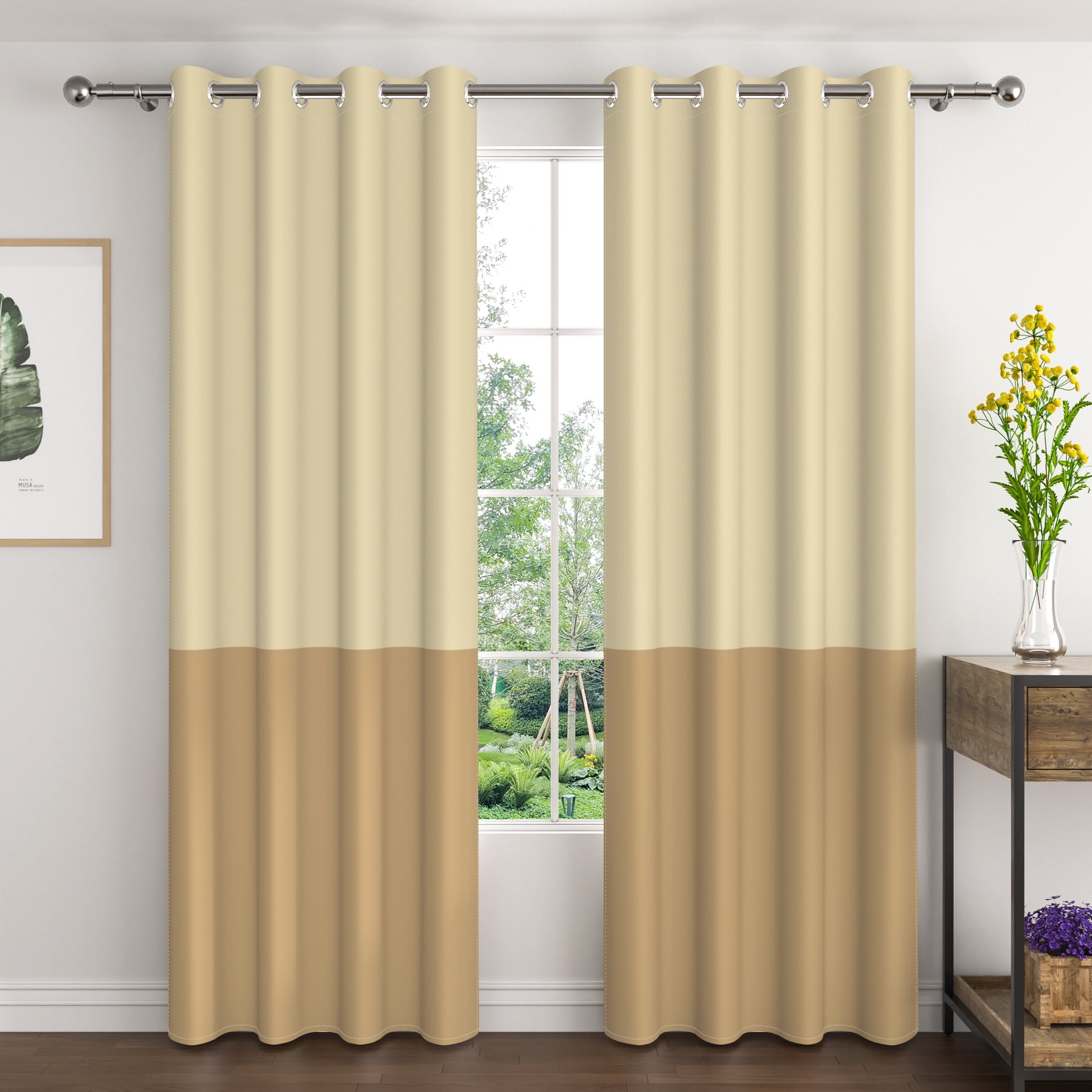 Lfeey Yellow Blackout Curtains for Bedrooms, 52x96 inch, 2 Pieces