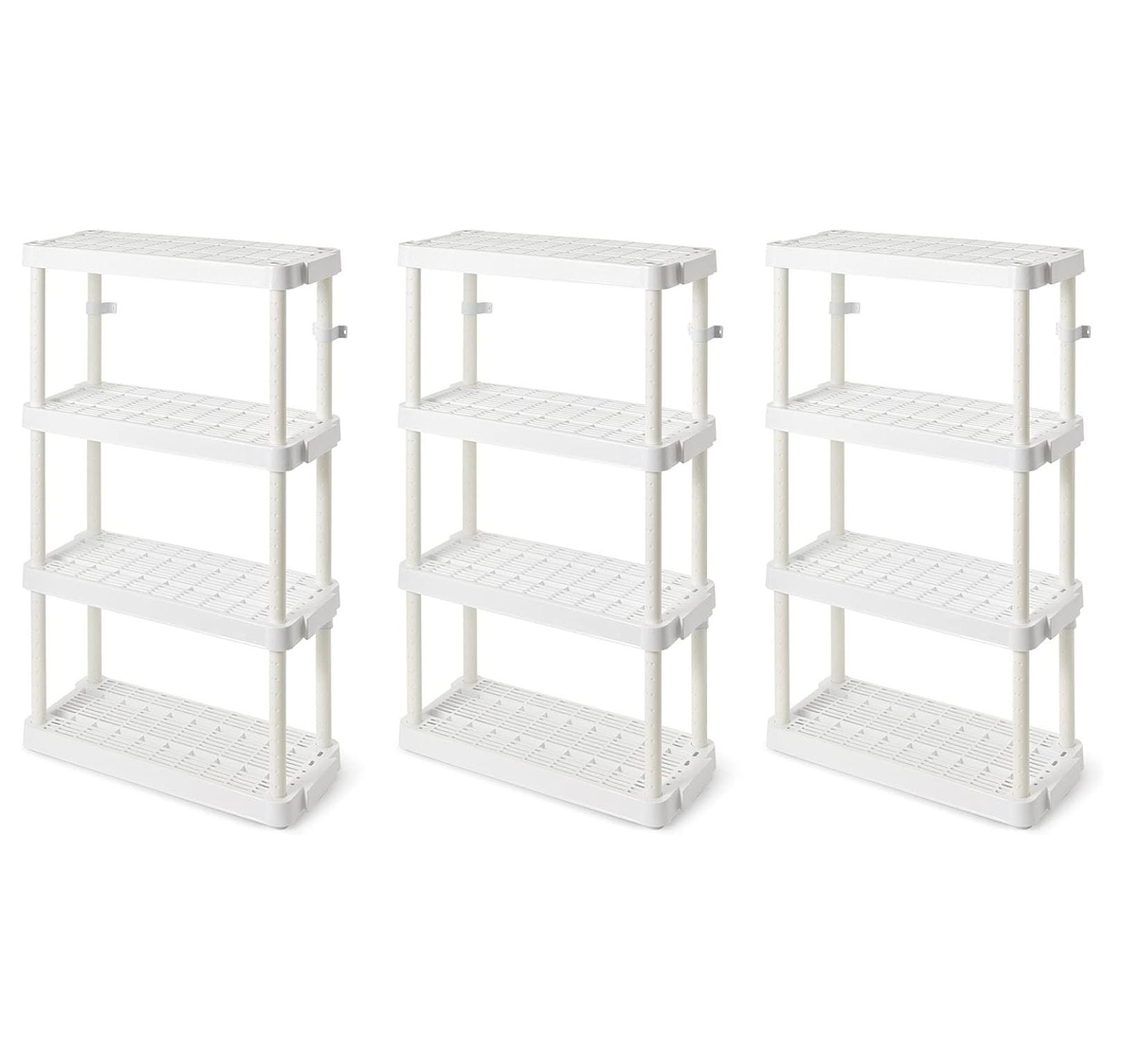 White Adjustable 4-Shelf Ventilated Storage Unit for Kids