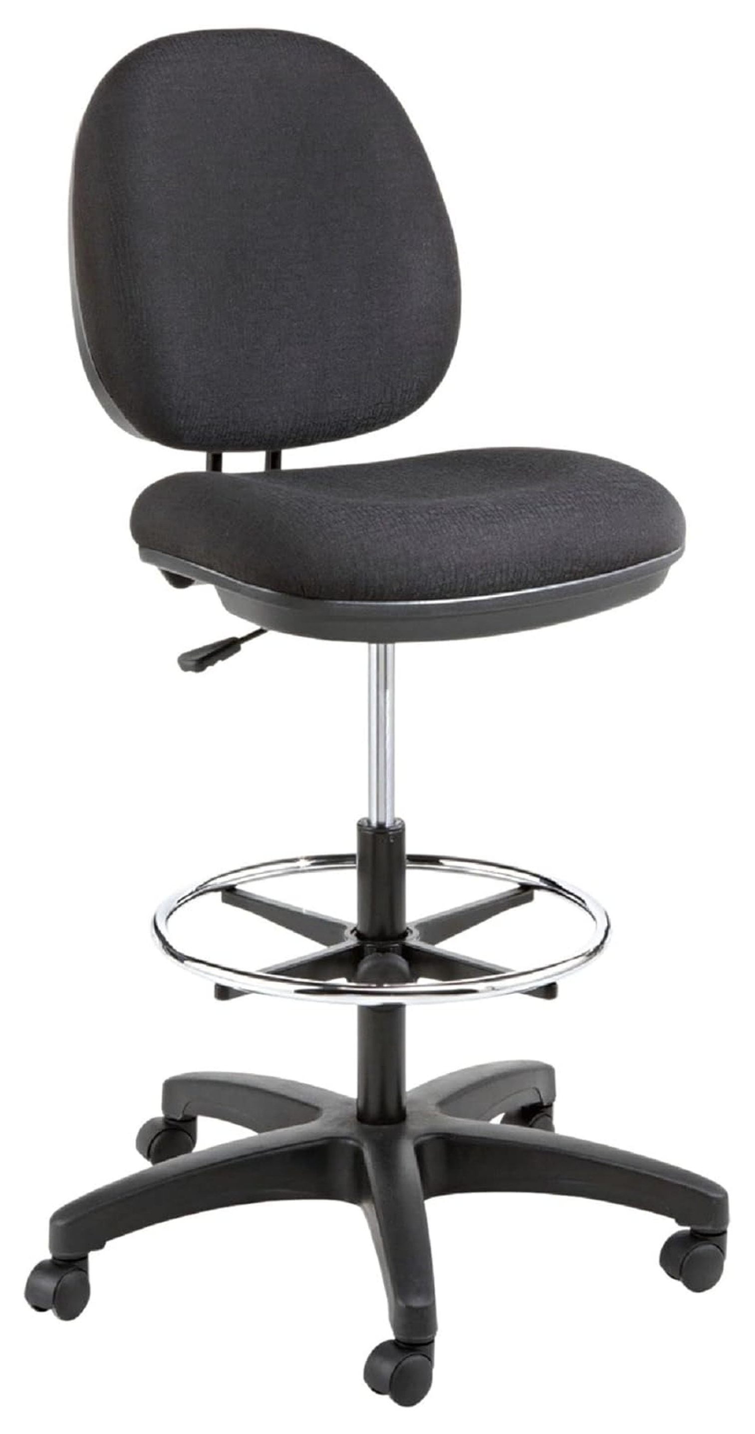 Black Adjustable Acrylic Swivel Task Stool with Foot Ring