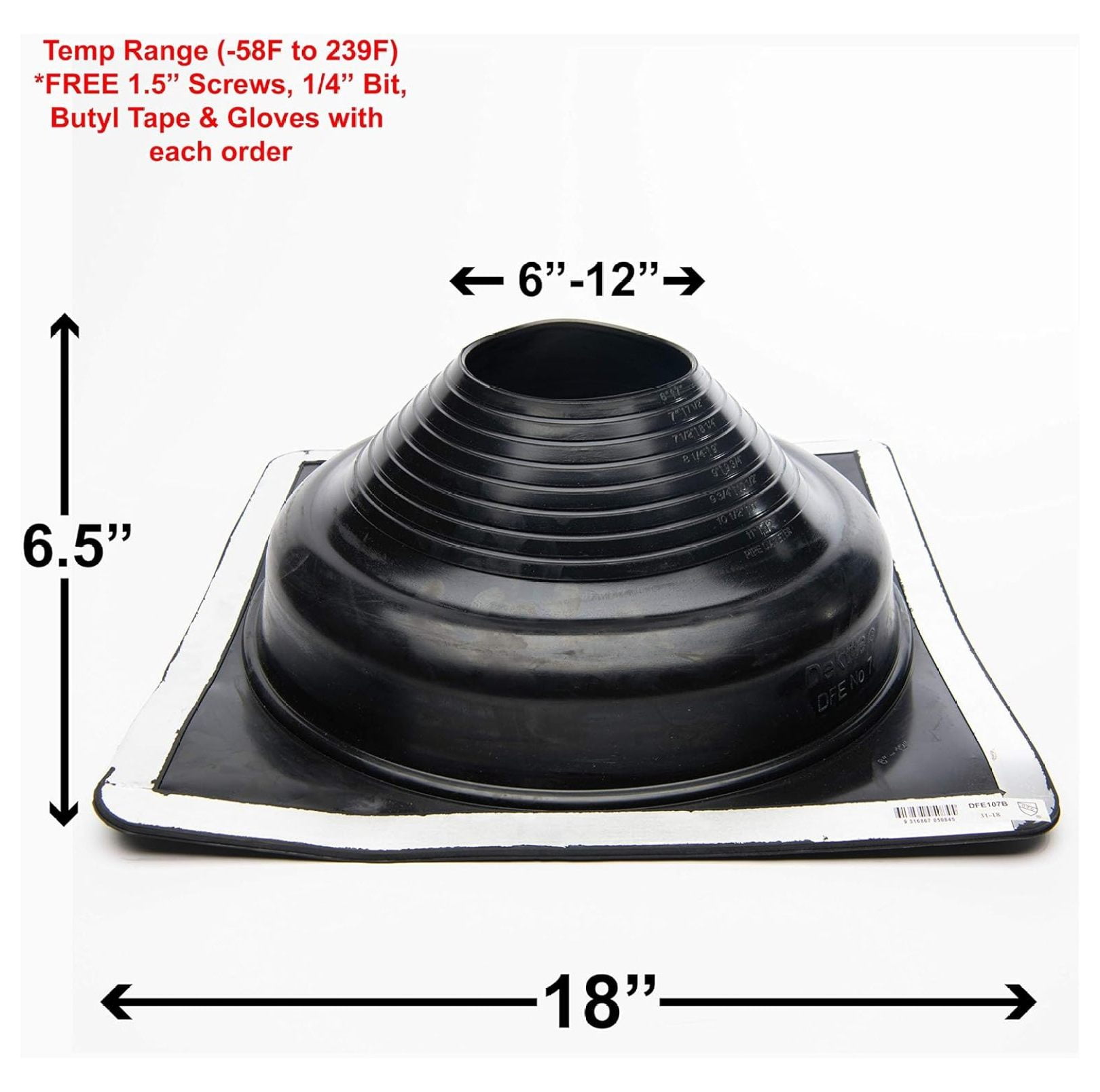 LfucQd EPDM Flexible Roofing Pipe Flashing Boots On Site Adjustable