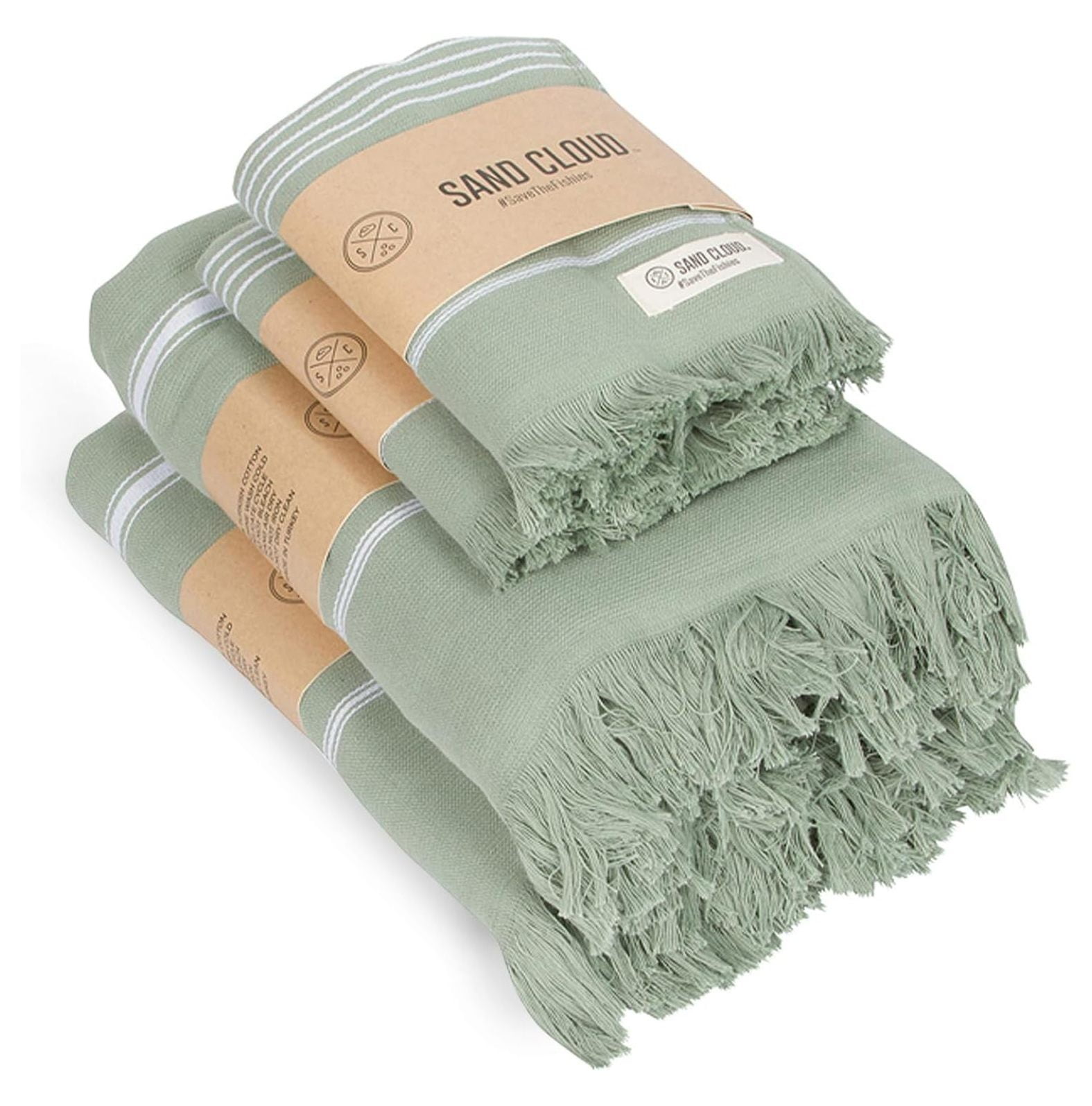 LfucQd Turkish Bath Towels Bundle for Bathroom, Set of 4 (Classic Sage ...