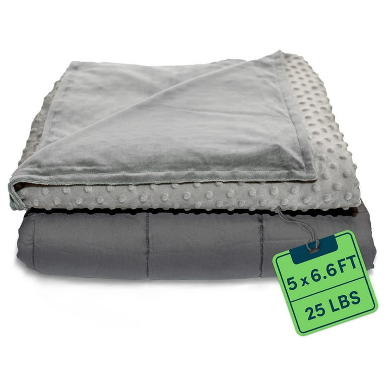 LfucQd Weighted Blanket for Adults 25 LB Queen Size Heavy Blanket for Cooling Heating 100 Cotton Big Blanket w Glass Beads Machine Washable Blankets 60 x80