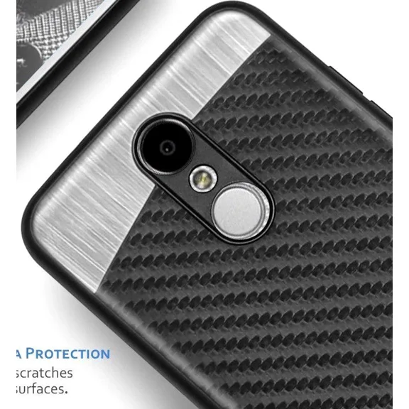 Lg Aristo 2 / Tribute Dynasty - Magnetic Backplate Black Carbon Fiber Phone Case