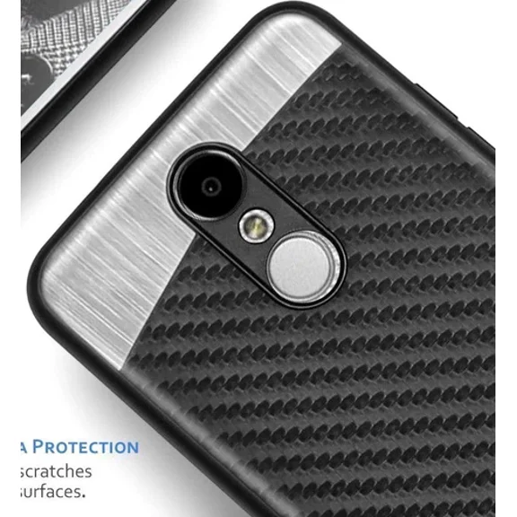 Lg Aristo 3 / Tribute Empire - Magnetic Backplate Black Carbon Fiber Phone Case