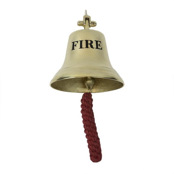 Lg Brass Wall Mount Fire Bell Large Hanging Dinner Call Firefighter Gift Home Bar Man Cave Decor