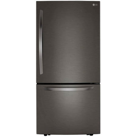 LG - 25.5 Cu. Ft. Bottom-Freezer Refrigerator with Ice Maker - Black Stainless Steel
