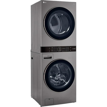 LG - 4.5 Cu. Ft. HE Smart Front Load Washer and 7.4 Cu. Ft. Electric Dryer WashTower with Built-In Intelligence - Graphite Steel