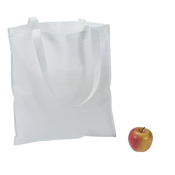 (Lg) White Pnw Totes - Party Favors - 12 Pieces
