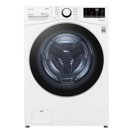 LG - 4.5 Cu. Ft. High-Efficiency Stackable Smart Front Load Washer with Steam and 6Motion Technology - White