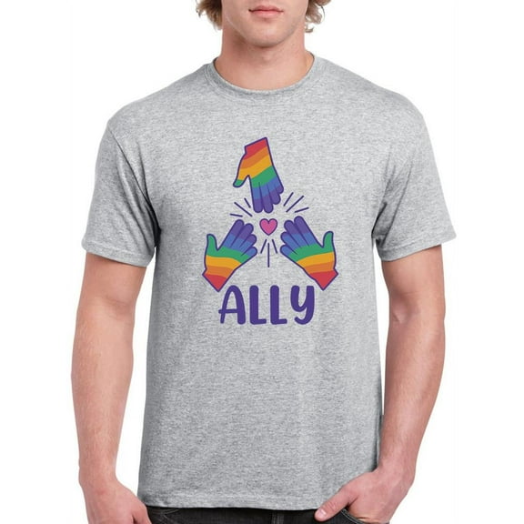 Lgbt Ally T-Shirt Men -Smartprints Designs, Male Small