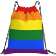 thumbnail image 1 of Lgbt Flag Gay Pride Rainbow Drawstring Backpack Sports Gym Sack Sackpack String Bag Cinch Bag For Sport Yoga Travel Shopping Womens Mens, 1 of 6