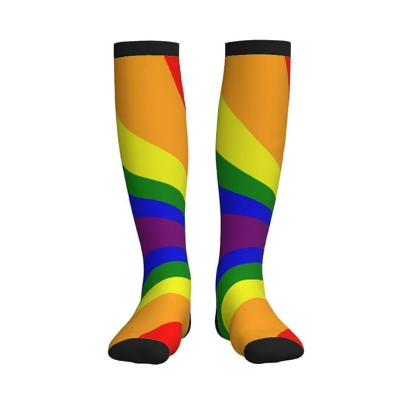 Lgbt Pride Rainbow Flag Compression Socks Best Support for Women Men Athletic Running Cycling