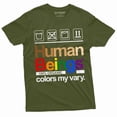 thumbnail image 1 of Lgbt Support T-Shirt Gay Lesbian Pride Month Human Beings Sarcastic Tee Shirt (Small Military Green), 1 of 6