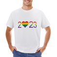 thumbnail image 1 of Lgbtq 2023 Men’s T-Shirt 100% Cotton Casual Short Sleeve Tops Gift Tee White 4XL, 1 of 5