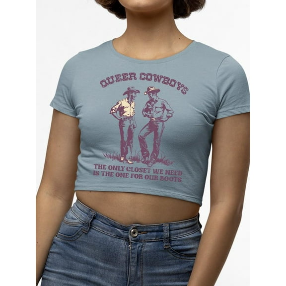 Lgbtq Cowboy Pride Tee Crop Tee Women's