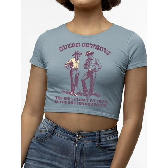 Lgbtq Cowboy Pride Tee Crop Tee Women's