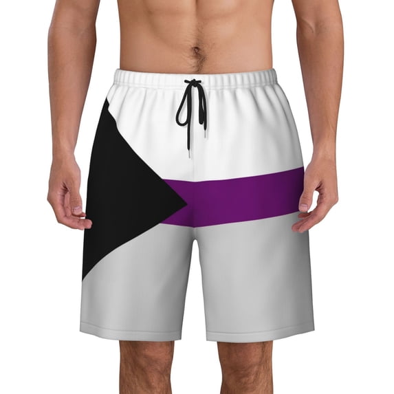 Lgbtq Demisexual Pride Men'S Beach Pants Quick Dry Short Swim Trunks With With Pockets And Mesh Lining Swimwear Beach Bathing Shorts Medium