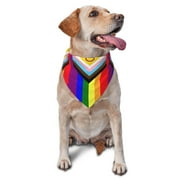 Lgbtq G-ay Lesbian Bisexual Transgender Pride Rainbow Dog Scarf Bandanas Adjustable Reversible Triangle Pets Scarves Bibs Costume Accessory For Small To Large Dogs